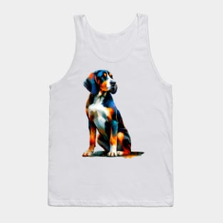 Vibrant Bavarian Mountain Scent Hound in Splash Art Tank Top